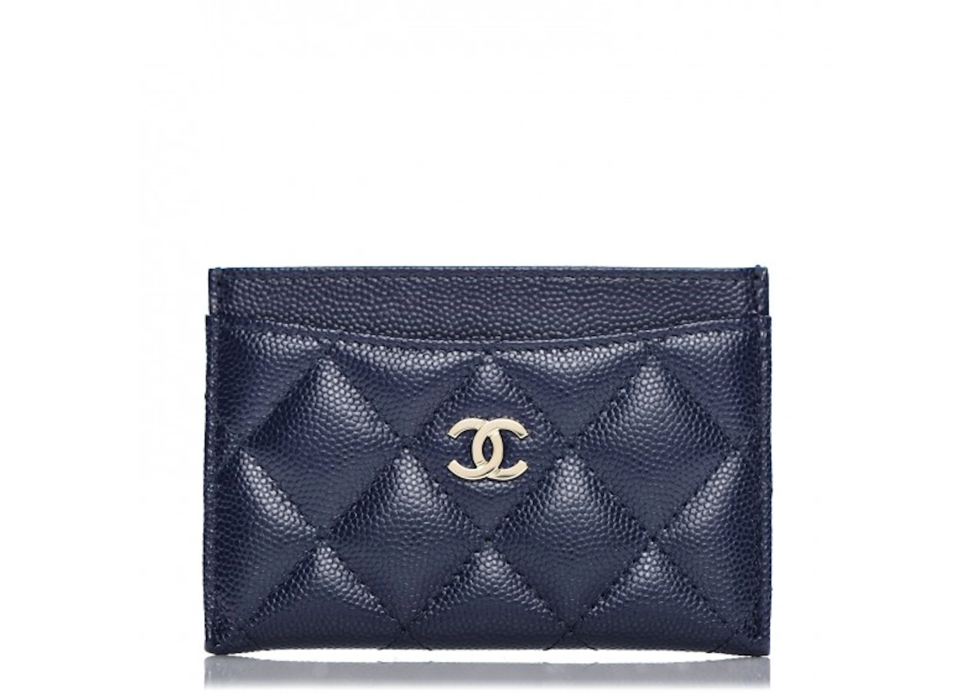 Chanel Card Holder Quilted Caviar Navy Blue in Caviar - US