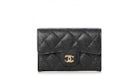 Tarjetero Chanel Acolchado Diamante Negro/Burdeos