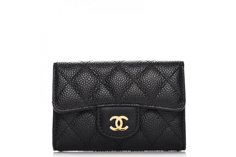 Introducir 68+ imagen chanel card holder quilted caviar gold-tone black