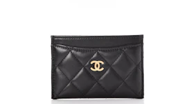 Chanel Card Holder Quilted Diamond Lambskin Black