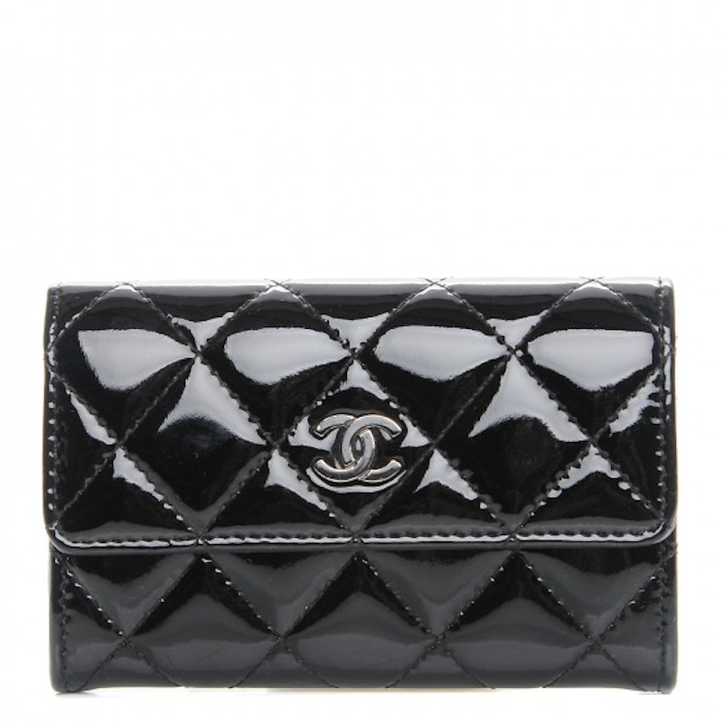 chanel patent leather card holder