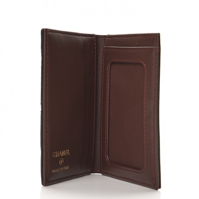 Chanel Card Holder Wallet Quilted Diamond Black in Lambskin with Gold