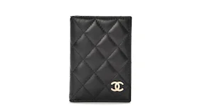 Chanel Card Holder Wallet Quilted Diamond Black