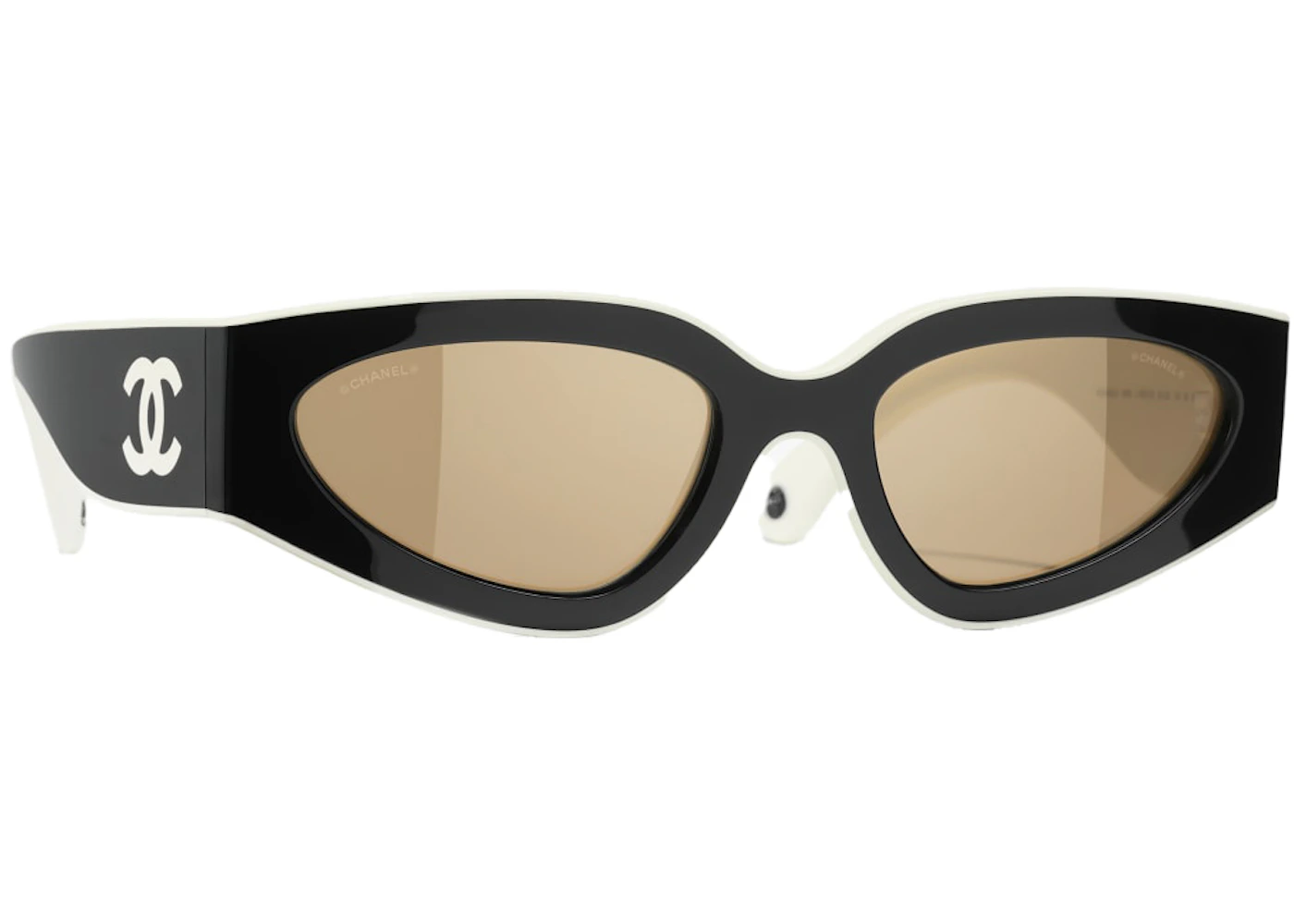 Chanel Cat Eye Occhiali da Sole Nero/Bianco (6056 1656/53) in