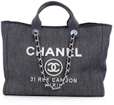 CHANEL Canvas Extra Large Deauville Tote Grey 1284337