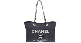 Chanel Chain Tote Deauville Small Dark Blue