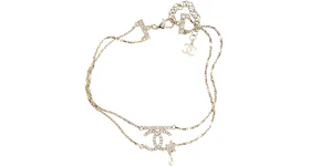 Chanel Choker Necklace AB8050 Gold/White