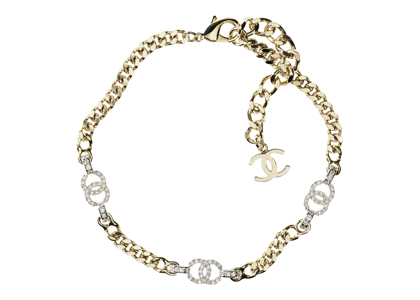 Chanel Choker Necklace AB8287 Gold/Silver/Crystal