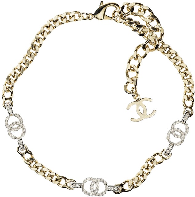 Chanel Choker Necklace AB8287 Gold/Silver/Crystal in Metal/Crystal with Gold-tone  - US
