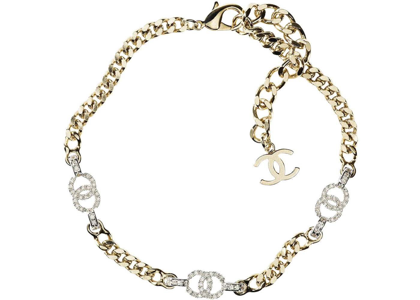Chanel Choker Necklace AB8287 Gold/Silver/Crystal in Metal/Crystal