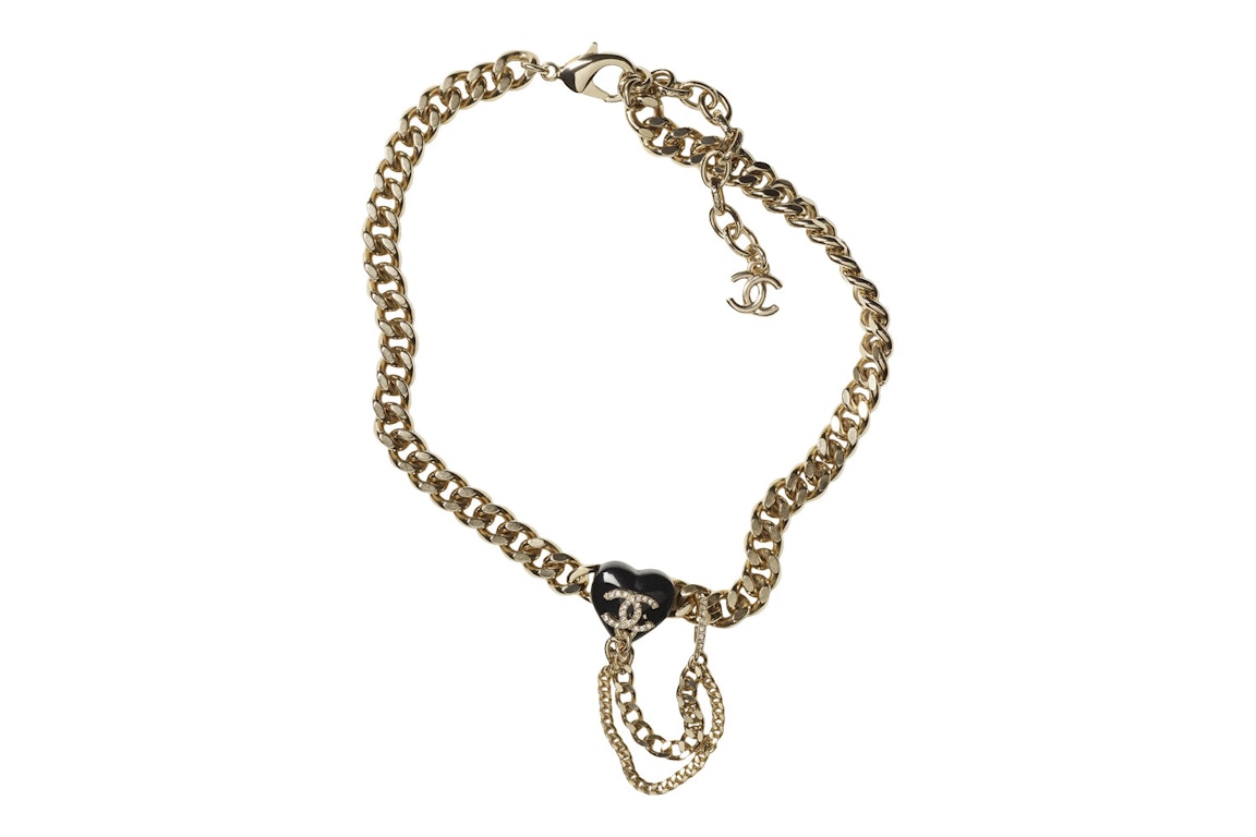 Pre-owned Chanel Choker Necklace Ab9405 Gold/black