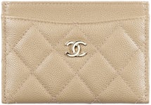 Chanel Classic Card Holder Zipper Lambskin A50168 Black Gold