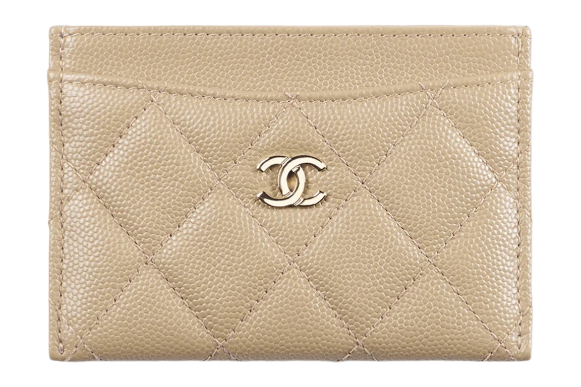 Pre-owned Chanel Classic Card Holder Ap0213 Beige