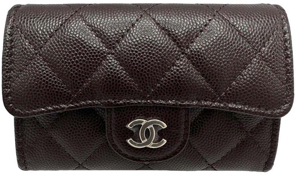 Chanel Classic Card Holder AP0214 Brown in Grained Calfskin