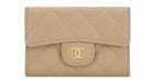 Tarjetero Chanel Clásico Beige (AP0214)