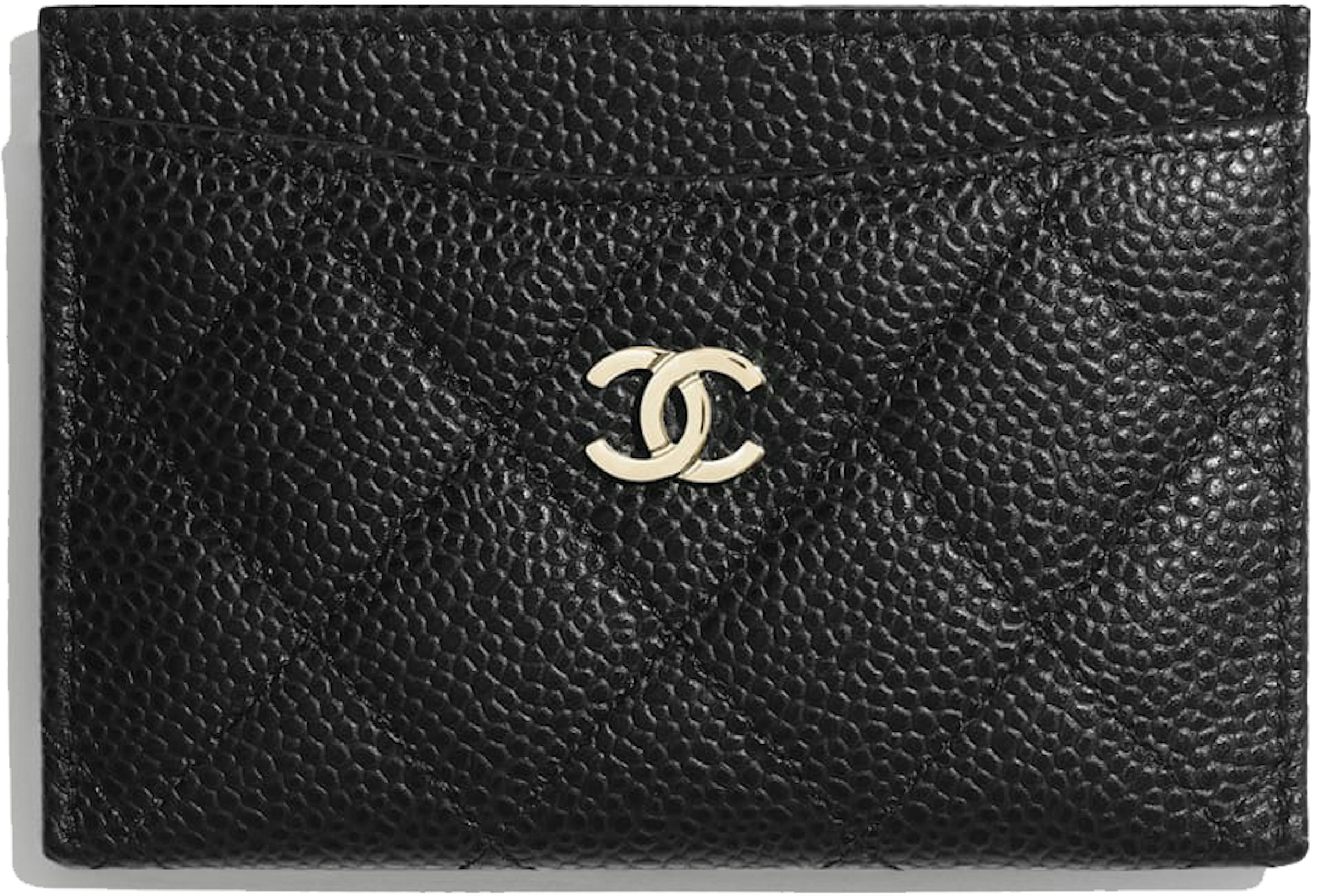 Chanel Classic Card Holder Black in Grained Calfskin with Gold-tone - US
