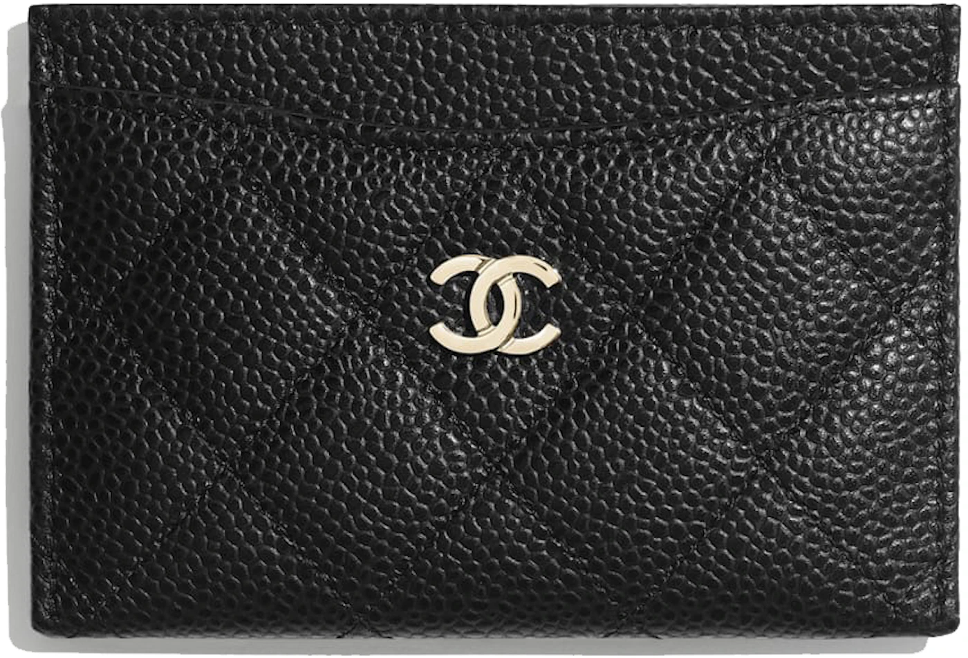 Chanel White Quilted Caviar Classic Card Holder, myGemma