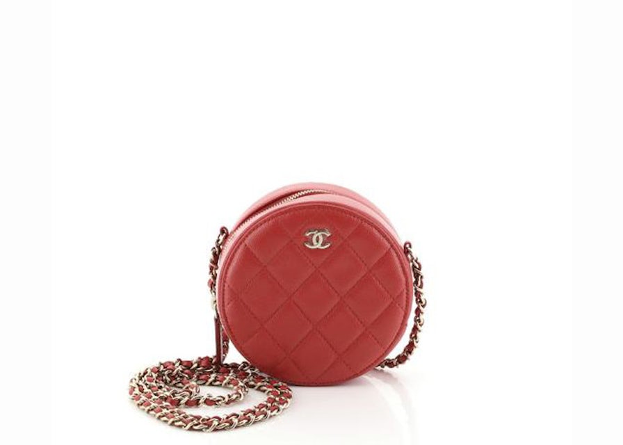 Chanel Classic Clutch With Chain Quilted Caviar Gold-tone Red in