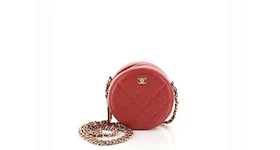Chanel Classic Clutch With Chain Quilted Caviar Gold-tone Red