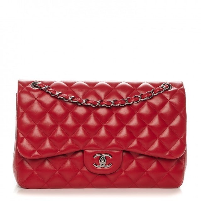 Chanel Classic Double Flap Quilted Jumbo Dark Red - US