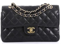 Chanel Black Quilted Caviar Classic Double Flap Medium Q6B0100FK0139