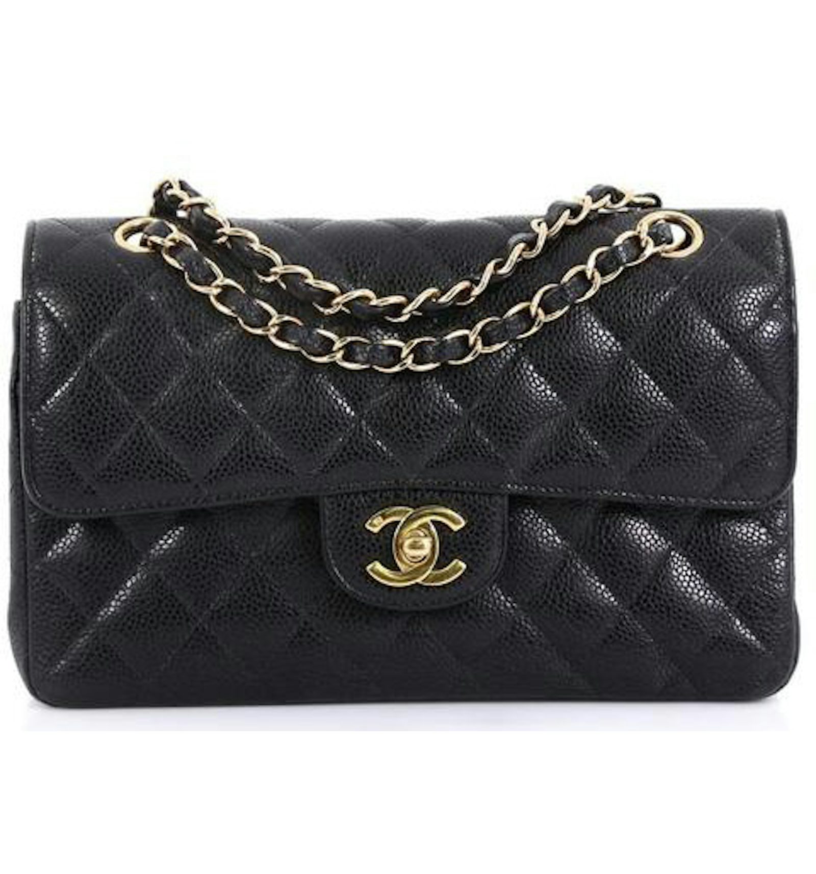 Caviar quilted small double flap black Clearance