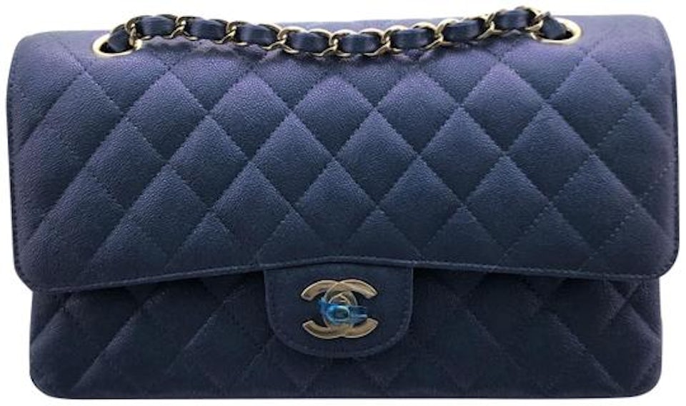 Chanel Classic Double Flap Quilted Caviar Medium Beige in Caviar with Gold-tone  - US