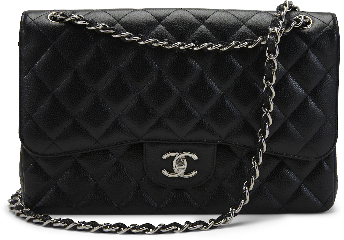 chanel small black leather purse handbag