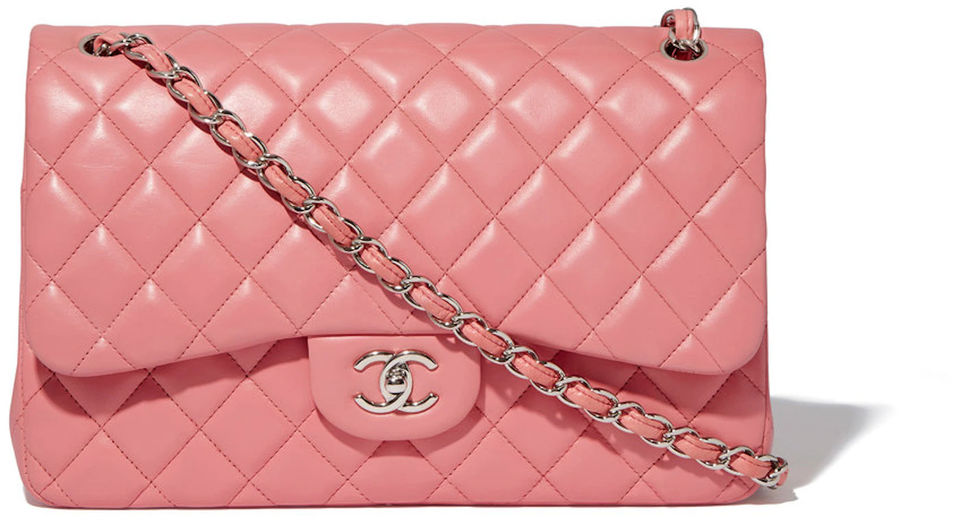Chanel Fuschia Lambskin Jumbo Classic Double Flap Bag at 1stDibs