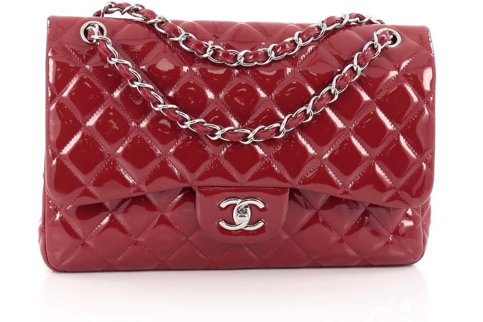 chanel red patent leather bag