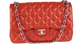Chanel Classic Double Flap Quilted Jumbo Calfskin Red