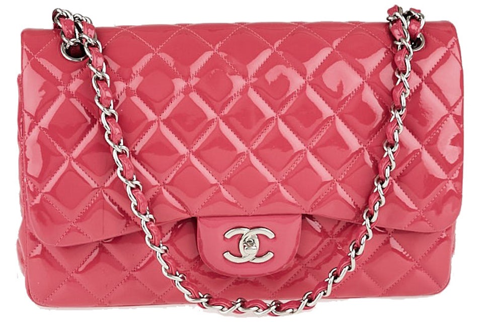 chanel pink patent purse