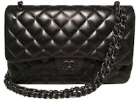 Chanel Classic Double Flap Quilted Lambskin 2.55 Jumbo So Black