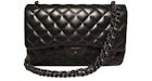 Chanel Classic Double Flap Quilted Lambskin 2.55 Jumbo So Black