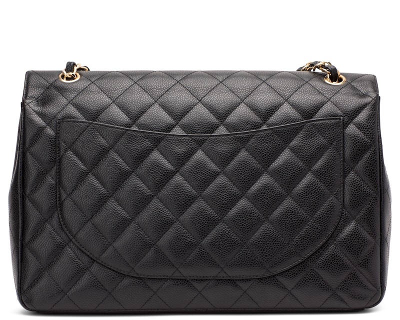 Chanel classic hot sale black caviar