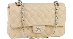 Chanel Classic Double Flap Quilted Medium Beige Clair