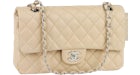 Chanel Classic Double Flap Quilted Medium Beige Clair