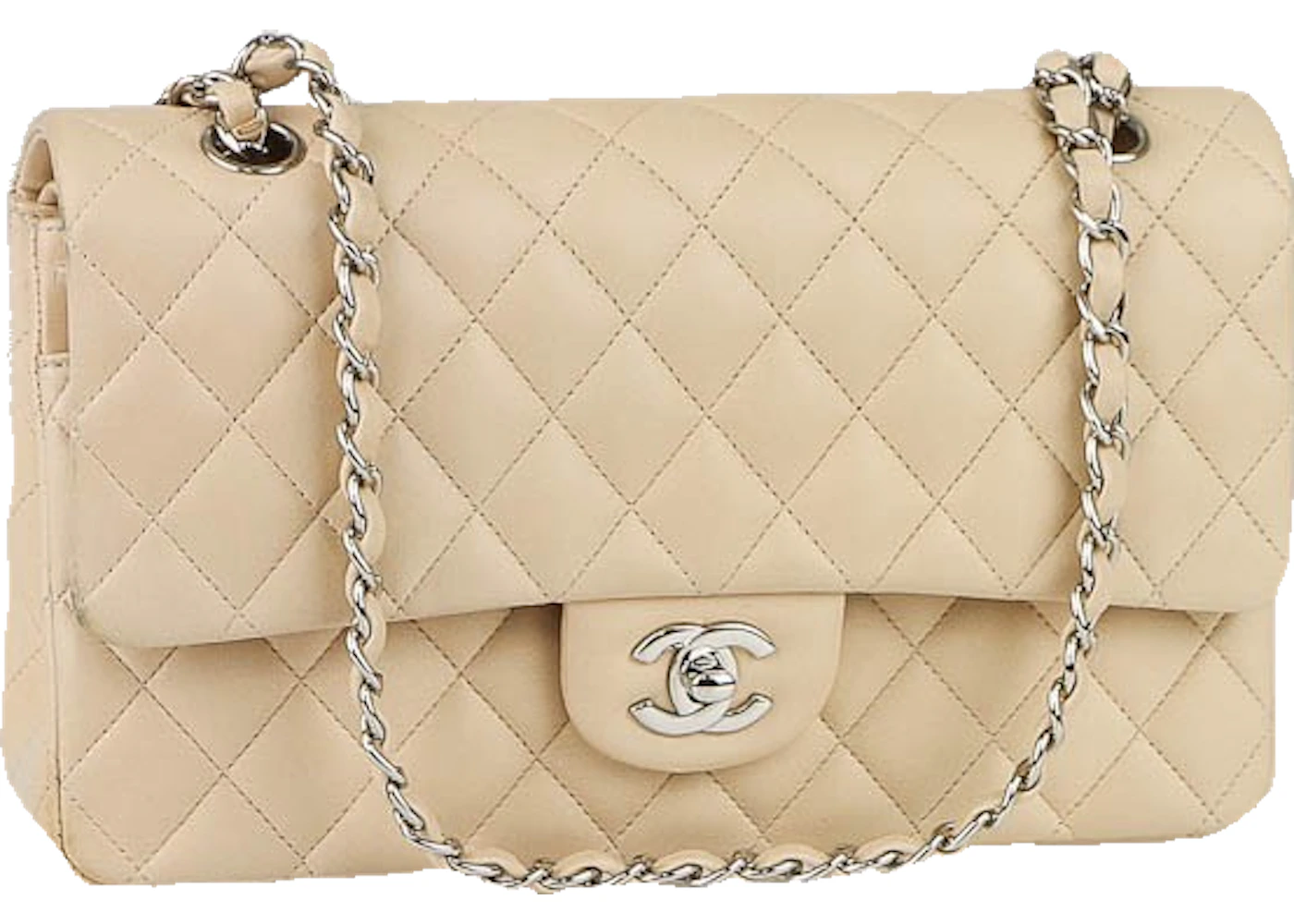 Chanel classic 2025 flap beige lambskin