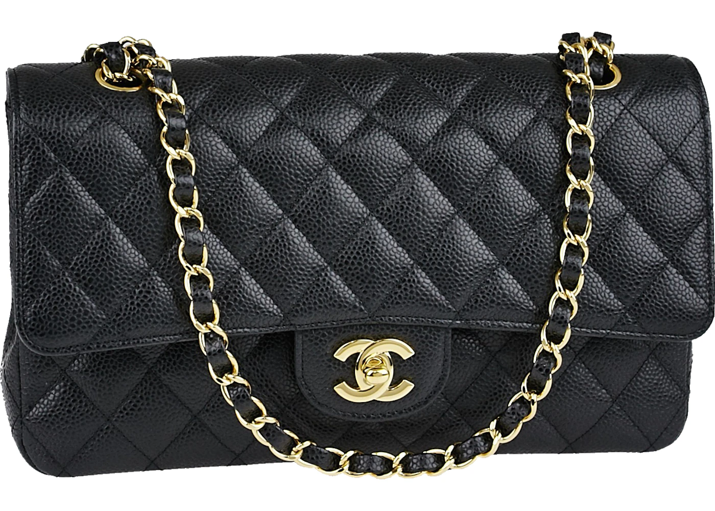 Chanel medium caviar double best sale flap