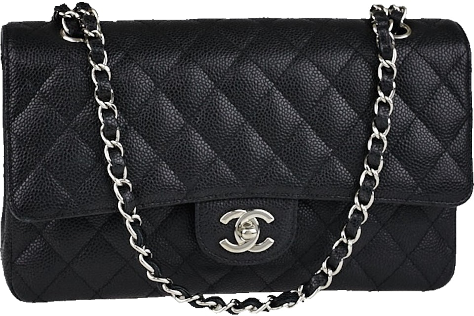gold chanel pouch black