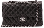 Chanel Medium/Large So Black Chevron-Quilted Lambskin Classic Double Flap