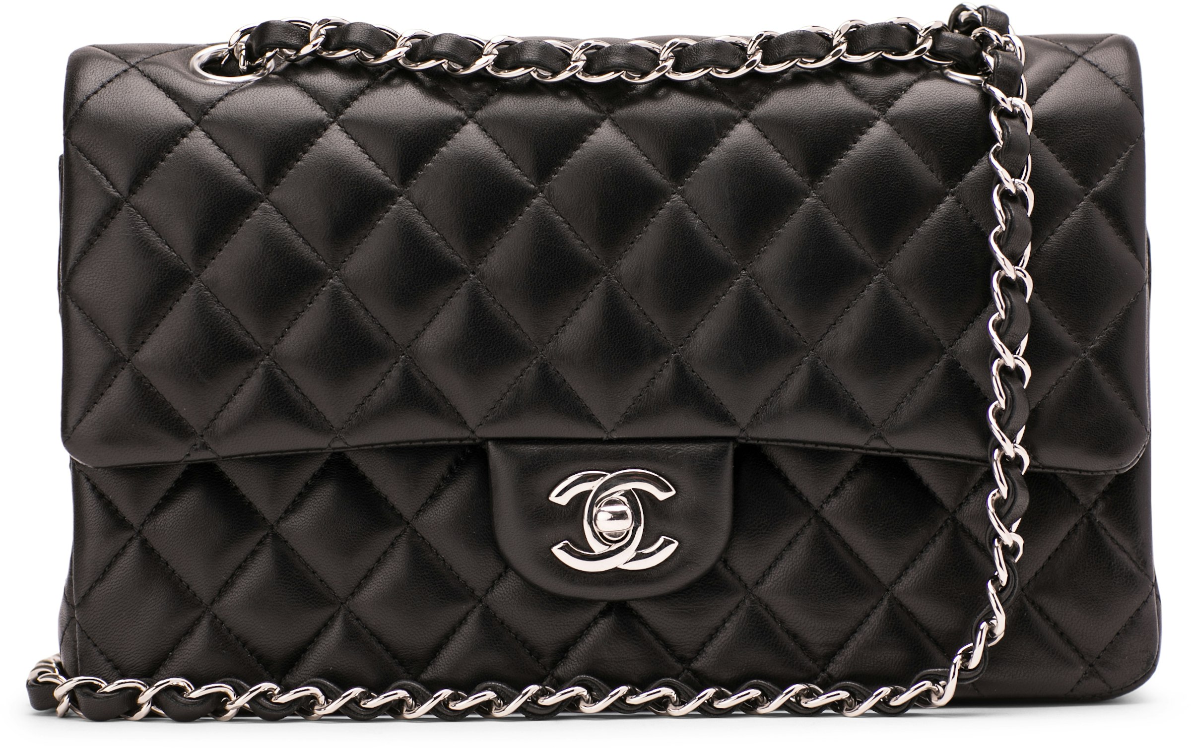 Chanel Classic Double Quilted Silver-tone Medium - US