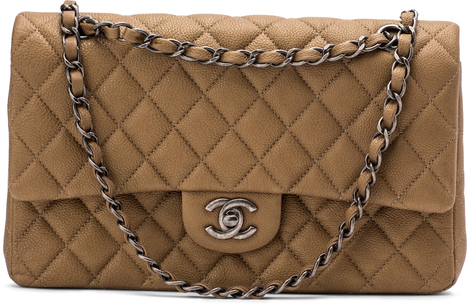 Chanel Jumbo Classic Double Flap Bag Dark Beige Caviar Gold