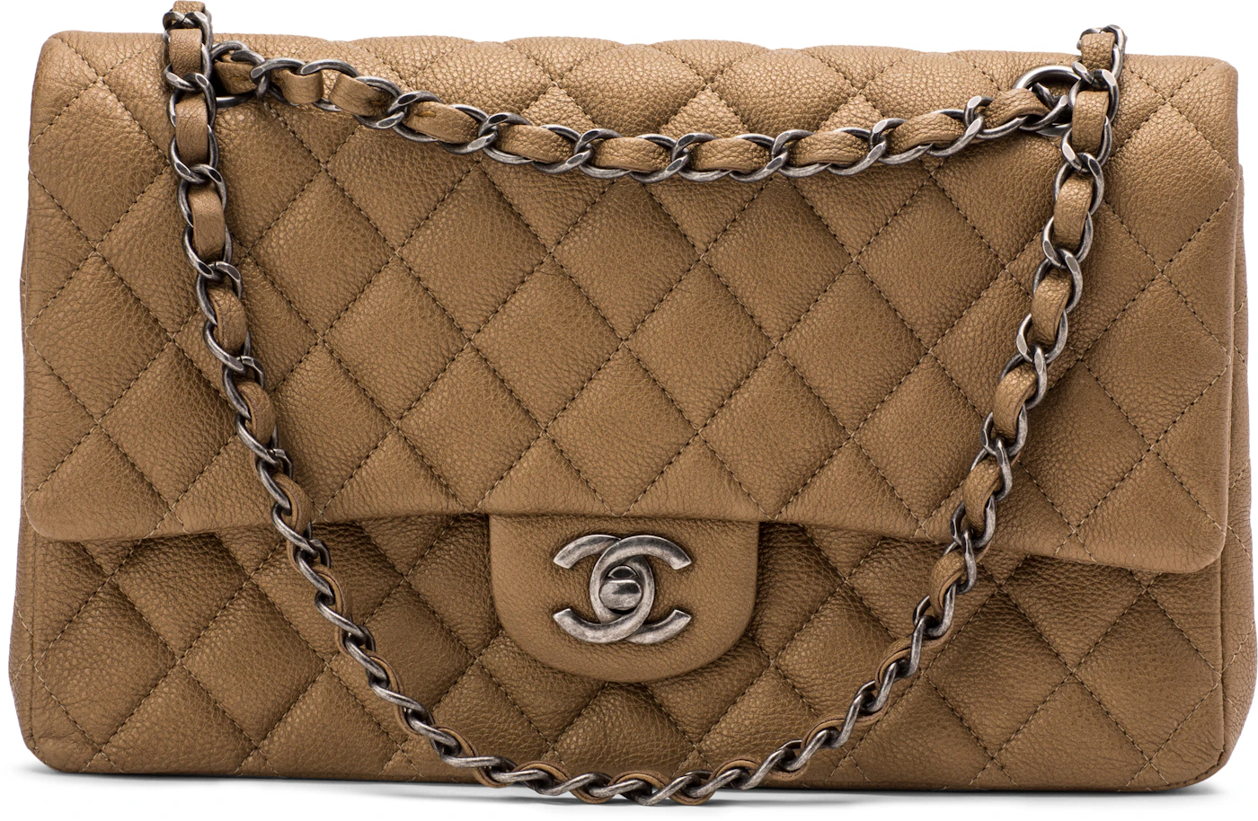 Chanel Classic Small Double Flap Beige Clair Quilted Caviar with gold  hardware