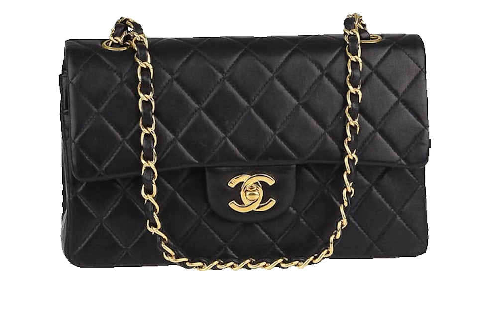Chanel Classic Double Flap Quilted Lambskin Gold-tone Small Black - US