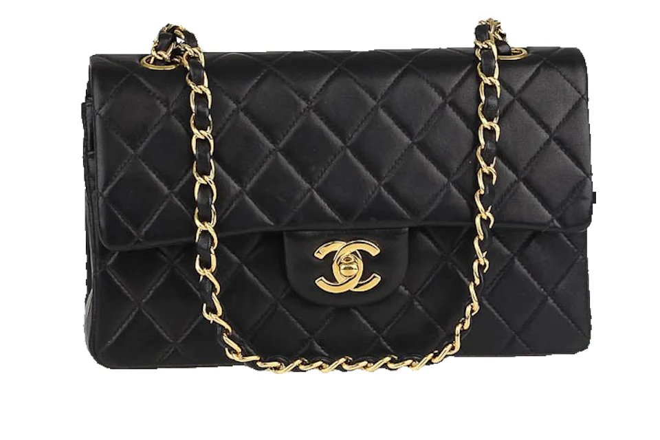 Chanel lambskin quilted top small single flap black