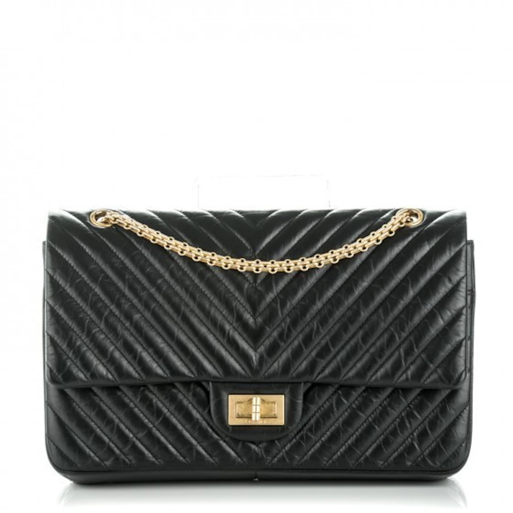Aged Chevron Quilted 2.55 Reissue 225 Flap So Black – Trends Luxe