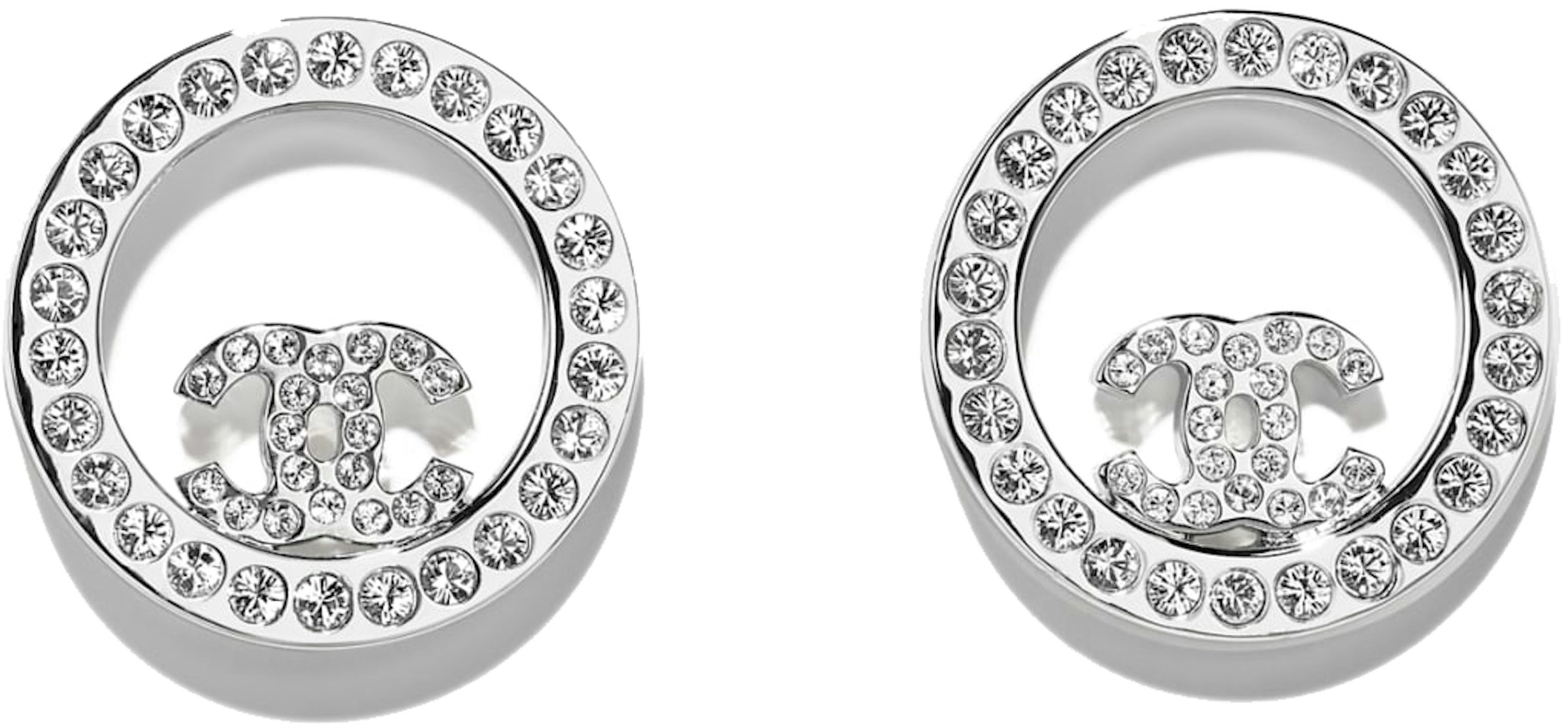 Chanel Classic Earrings Silver/Crystal