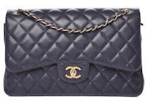 CHANEL Caviar Quilted Medium Double Flap Beige 1233555