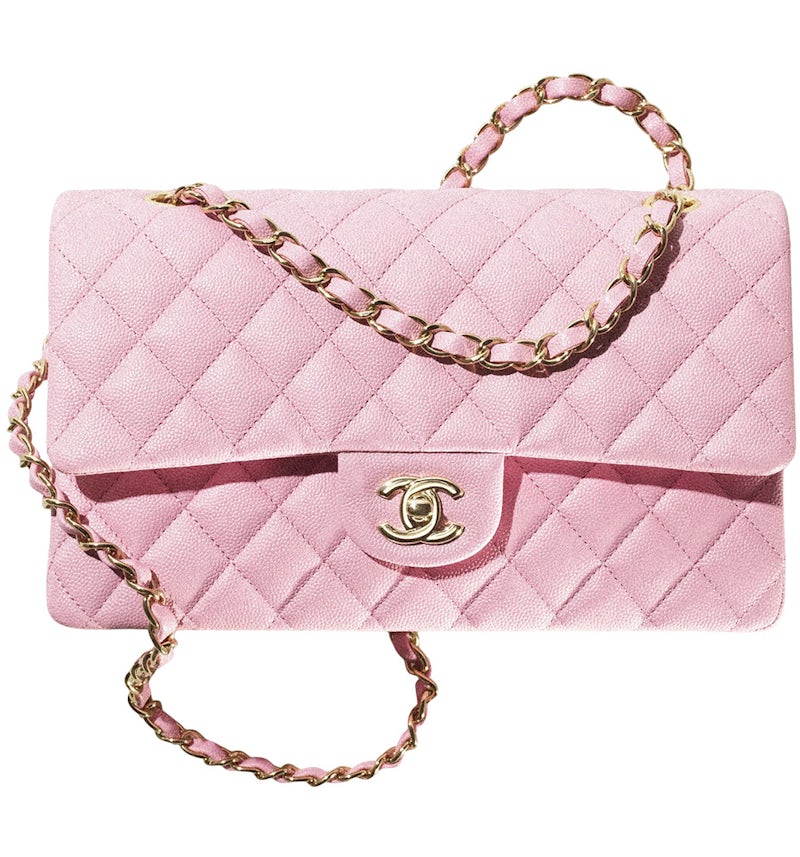Chanel Klassische Handtasche mit Klappe Medium 22S Kalbsleder Rosa